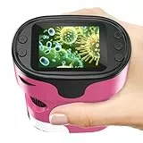 1000X Handy Digital Mikroskop für Kinder: 4K 2.0' Bildschirm Wiederaufladbar Mini Taschen Tragbares USB Trichome Mikroskope Science Kit mit Objektträger Set Geschenke für 4-12 Jährige