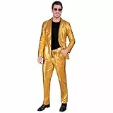 W WIDMANN MILANO Party Fashion - Party Anzug Herren, Set mit Jackett und Hose, 80er Jahre Kostüm für Karneval und Festival