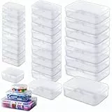 LJY 28-Stück Kleine Aufbewahrungsboxen mit Deckel, 3 Größen, Stapelbare Sortierbox für Perlen, Basteln, Schmuckzubehör & Kleinteile (Set) (Frosted)