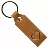 ANKERPUNKT Geschenke für Frauen & Frauen Schlüsselanhänger Herz Leder - Geschenk für Freund, Freundin, Partner, Partnerin zum Geburtstag, Weihnachten - dunkelbraun Made in Germany