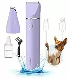 Casfuy Kabelloser Pfotentrimmer für Hunde - Leise Hundeschermaschine mit Doppelklingen, USB-aufladbarem Pfoten Rasierer für Hunde und Katzen zur Haarentfernung an Pfoten, Augen, Ohren, Gesicht