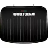 George Foreman 25810 Medium Fit Grill – vielseitige Grillplatte, Kochplatte und Toastie Maschine mit verbesserter Antihaftbeschichtung und schnelles Aufheizen, schwarz