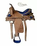 Esposita Westernsattel Prince für Pony und Shetty echtes Leder in Blau 10'