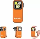 OLIGHT Oclip Pro Mini LED Taschenlampe mit Flutlicht, fokussiertes Licht und Rotelicht,500 LM helle USB-C wiederaufladbare Flashlight,IPX6 Clip Lampe kleine Blinklicht für Läufer Camping (Orange)