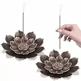 VFANDV Räucherstäbchen Halter Lotus 2 Stück, Lotus Stick Räuchergefäß Weihrauchhalter Brenner 6 Loch Weihrauchbrenner Räucherstäbchenhalter für Deko Wohnzimmer und Yoga Zubehör