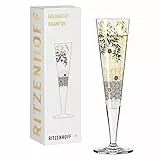 RITZENHOFF 1071019 Champagnerglas 200 ml - Serie Goldnacht Nr. 19 - Edles Designerstück mit Echt-Gold - Made in Germany