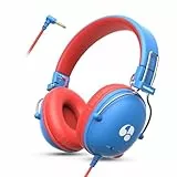 awatrue Kinder Kopfhörer, 74/85dB Lautstärkegrenze Kopfhörer Kinder mit Kabel, Stereo Sound, HD-Ton, 135G Ultraleicht, Faltbare Over Ear Kinderkopfhörer für Schule/Tablet/PC (Blau Rot)