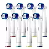 8 Stück Aufsteckbürsten Kompatibel mit Braun Oral B Elektrische Zahnbürsten Ersatzbürsten Zahnbürstenköpfe für Oral B Professional Care und Vitality Pro Smart Genius (weiß)