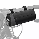 FINPAC Fahrrad Lenkertasche, Multifunktionale Fahrradtasche Lenker Aufbewahrungstasche mit Reflexstreifen, Pendlertasche mit abnehmbarem Schultergurt für MTB, Gravelbike, Rennrad, Schwarz