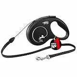 flexi® Classic S Seil 5 m schwarz, Roll-Leine für Hunde bis 12 kg