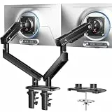 HUANUO MonitorHalterung 2 Monitore für 13–32 Zoll, MechaSpring Bildschirmhalterung bis 9 kg, FlowLift Pro Monitorarm (Neigung/Schwenk/Rotation) werkzeuglos montierbar VESA 75/100 mm, für Gaming&Office