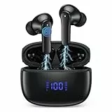 Bluetooth Kopfhörer, Kopfhörer Kabellos Bluetooth 5.3 In Ear Kopfhörer mit 4 ENC Noise Cancelling Mic, Kabellose Kopfhörer Tiefer Bass Wireless Earbuds 40Std, IP7 Wasserdicht Ohrhörer LED Anzeige
