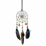ikasus Traumfänger Auto,Dream Catcher Handgefertigt Traumfänger mit Feder Dreamcatcher Deko Handwerk Auto Deko Ornament für Car Home Decor Hochzeit Wandbehang Geschenk Autospiegel Anhänger