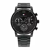 Tommy Hilfiger Multi Zifferblatt Quarz Uhr für Herren mit Schwarzes Edelstahlarmband - 1791879