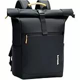 Taschmik rolltop Rucksack wasserdicht Herren Damen wasserdichter Rollrucksack Laptop Rucksack 17 Zoll, Schwarz