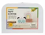 folia 3310 - Pappkoffer, Koffer aus stabiler, weißer Pappe, 2 Stück in 2 verschiedenen Größen, ideal zum Bekleben, Bemalen und Verzieren