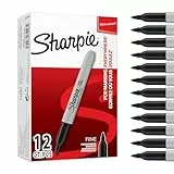 Sharpie Permanent Marker | Marker Stifte mit feiner Spitze | schwarze permanente Tinte | 12 Stück Market Set
