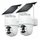 GALAYOU Überwachungskamera Aussen Solar Akku - 2K PTZ Kabellose Kamera Outdoor mit Solarpanel, PIR Bewegungsmelder, Farbige Nachtsicht, R1 Set 2