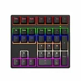 Yunseity Mechanischer Nummernblock, kabelgebundener 34-Tasten-Ziffernblock mit RGB-Hintergrundbeleuchtung und Blauem Schalter, für Laptop-Desktop-PC (Black)