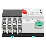Ejoyous Automatischer Übertragungsschalter, ABS, DIN-Schienenmontage, 4P-Leistungsübertragungsschalter, 400 V AC, 50–60 Hz, Millisekundenschaltung, Flammhemmendes Gehäuse für 3-Ph (32A)