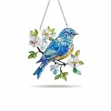 Nurila Sonnenfänger, Acryl Fensterdeko Hängend, Kolibri-Sonnenfänger Fenster mit Kette, Vogel Anhänger für Fenster Terrasse Garten Wand, Modernes Lichtspiel Deko Geschenk