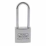 Burg-Wächter Vorhangschloss, Vorhängeschloss mit Schlüssel, 5,7 mm Bügelstärke, massives Aluminiumschloss, Innenwerk rostfrei, Gehärtet, Alutitan 770 HB 30 45 SB