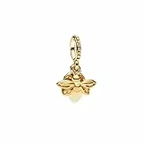 Feitery Compatible with Charms Pandora Armband Goldenes Glühwürmchen Herz Anhänger Meerestiere