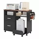 YITAHOME Mobiler Aktenschrank mit abnehmbarem Boden & Hängestange, Aktenaufbewahrung Organizer mit 10 Rollen, Aktenschrank für Home Office, Schwarz