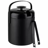 APS 36016 Eiseimer-Set in schwarz, Ø 14 cm, H: 22 cm, 1,3 Liter