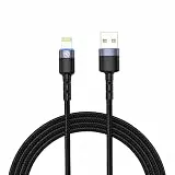 TELLUR Data Cable, USB to Lightning, LED, Nylon Braided, 1.2M, Black