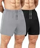 BOOJO Herren-Shorts für Fitnessstudio, Workout, 12,7 cm, schnelltrocknend, athletische Laufshorts für Freizeit, Basketball, mit Reißverschlusstaschen, 2 Stück