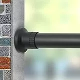 Vailge Spannstange Duschstange Gardinenstangen, Duschvorhangstange ohne Bohren, robuste Raumteiler, Vorhangstange, verstellbare Badezimmer, ausziehbare Fensterspannstange (schwarz, 210–310 cm)