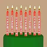 12 Stück TNT Thema Geburtstagskerzen Dynamit Kerzen Geburtstagskuchen Kerzen Dekoration Tortenkerzen für Videospiel Party Abschlussfeier Täglich Gebrauch