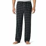 Amazon Essentials Herren Atmungsaktive Flanell-Pyjamahose (Erhältlich In Groß Und Schwer), Grau Schwarz Buffalokaros, L