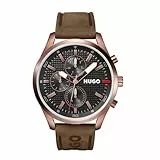HUGO Multi Zifferblatt Quarz Uhr für Herren Kollektion #Chase mit Braunes Lederarmband - 1530162