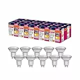 Osram LED Star Value PAR16 Reflektor-Lampe mit 36 Grad Abstrahlwinkel, Sockel GU10, 4.3 Watt, Warmweiß (2700KK), 10er-Pack [Energieklasse F] (nicht dimmbar), Weiß