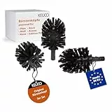 Original KEUCO Ersatzbürstenkopf schwarz, 3 Stück, für Plan, Rose, Aveno, Reva, Moll, Edition 90 WC-Bürstengarnitur, Ø 6,7 cm, Ersatz-Klobürstenkopf