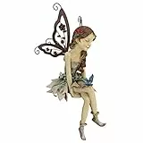 Design Toscano Fannie die Gartenfee Sitzende Statue, Polyresin, vollfarbe, 30,5 cm
