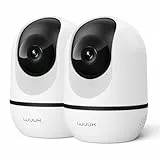 WUUK Überwachungskamera Innen 4MP, WLAN IP Haustier Kamera Überwachung Innen mit APP, 360° Auto-Tracking Babyphone mit Kamera, Unterstützt Alexa/Google Home/2.4Ghz WiFi,2 Way Talk(2 Pack)