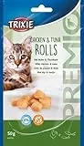 TRIXIE Katzensnack Premio Chicken & Tuna Roll - leckere Katzenleckerlis mit Huhn - aus natürlichen Zutaten, 50g - 42763