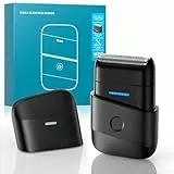 Rasierer Herren Elektrisch, Protable Folienrasierer mit doppelter schwimmender Klinge & UV-Lampe, IPX7 Elektrischer Kabelloses Rasiermesser mit Reiseschloss, USB-C wiederaufladbarer Trimmer für Männer