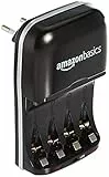 Amazon Basics Batterieladegerät für NI-MH AA/AAA Akkus und USB Geräte, Schwarz