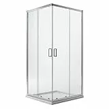 Eckeinstieg Duschkabine Quadratisch 80x80 H185 Satiniert 6mm Glas Mod. Ready