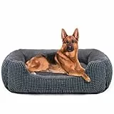 FURTIME Hundebett Grosse Hunde, Hundekorb XXL Waschbar Flauschig, rutschfeste Hundekörbchen, Anti-Angst Hundebetten für Grosse Hunde und Katzen, 106x80x23cm