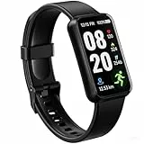 pixtlcoe Fitness Trackers,1,47' OLED Display,5ATM IP68 Wasserdicht Fitnessuhr Armband, Aktivitätstracker mit 24h Herzfrequenz, Schlaf, Schrittzähler Smartband Herren Damen Uhr Sportuhr