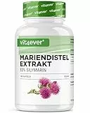 vit4ever Mariendistel Extrakt 180 Kapseln mit je 500 mg - 80% Silymarin Anteil - 6 Monatsvorrat - Laborgeprüft (Wirkstoffgehalt & Reinheit) - Hochdosiert - Vegan - Premium Qualität