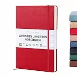 Beechmore Books Notizbuch, liniert, A4-Format, 21,6 x 29,2 cm, 160 linierte Seiten, Leder-gebunden, Tagebuch, Schreib- und Notizbuch für die Arbeit, 120 g/m² dickes Papier, mit Geschenkschachtel