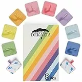 DEKAZIA® Kleiderhaken Kinder 8er-Set Bunte Regenbogen | Kindergarderobe Haken Garderobenhaken Wandhaken Kinderzimmer Klebehaken selbstklebend ohne Bohren