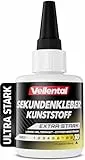 Sekundenkleber für Kunststoff extra stark 30g wasserfest, hitzebeständig & mit Nadel Verschluss gegen Austrocknung - Kunststoffkleber, Plastik Kleber für Kunststoff, Acrylglas