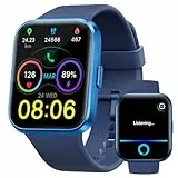 Smartwatch Herren Damen mit Telefonfunktion Alexa, 1,85' HD AMOLED-Display Smart Watch, 110+ Sportmodi Fitnessuhr mit Herzfrequenz/Schlaf/SpO2/Schrittzähler, 3ATM Wasserdicht Sportuhr für iOS Android